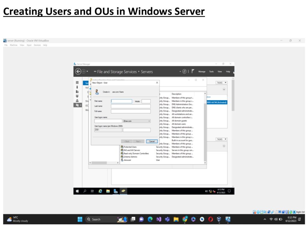 creating users and ous in windows server page 0001